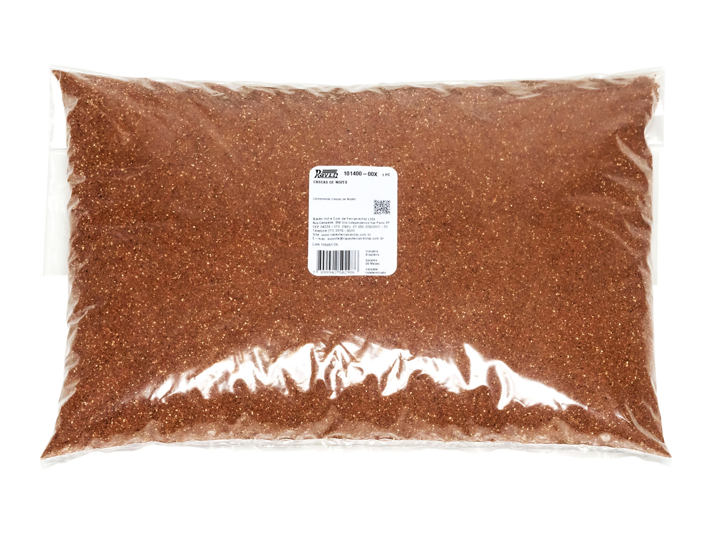 Produto Raven 101400-00X - Cascas de nozes trituradas em grãos com 0,6 a 1 mm, para uso como material abrasivo no equipamento de jateamento EcoBlasting 101400.<ul><li>Único material abrasivo aprovado para uso no Ecoblasting.</li><li>Embalagem com 2 kgs.</li></ul> - Motor